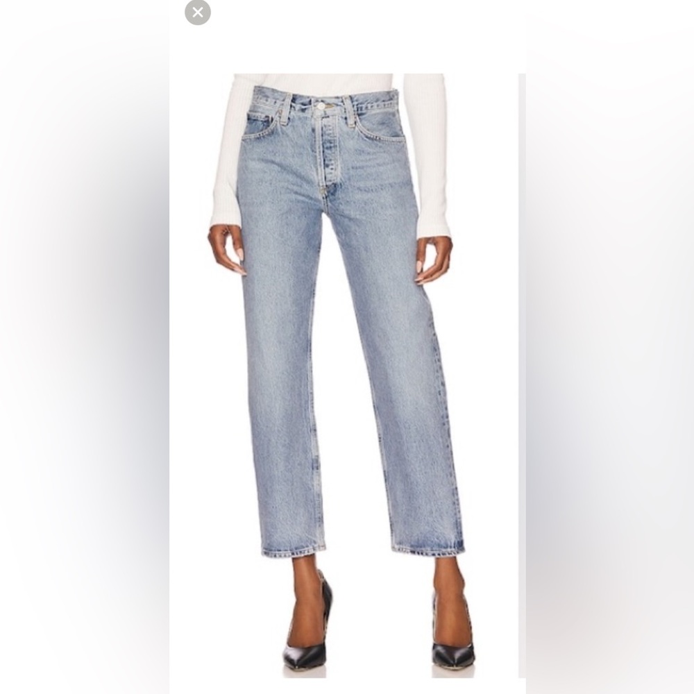 Agolde Wyman Straight Leg Jeans — Light Blue Denim. Worn once.